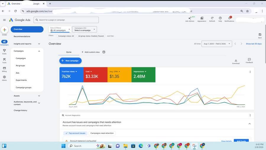 Google Ads Screenshot 2025 Campaigns
