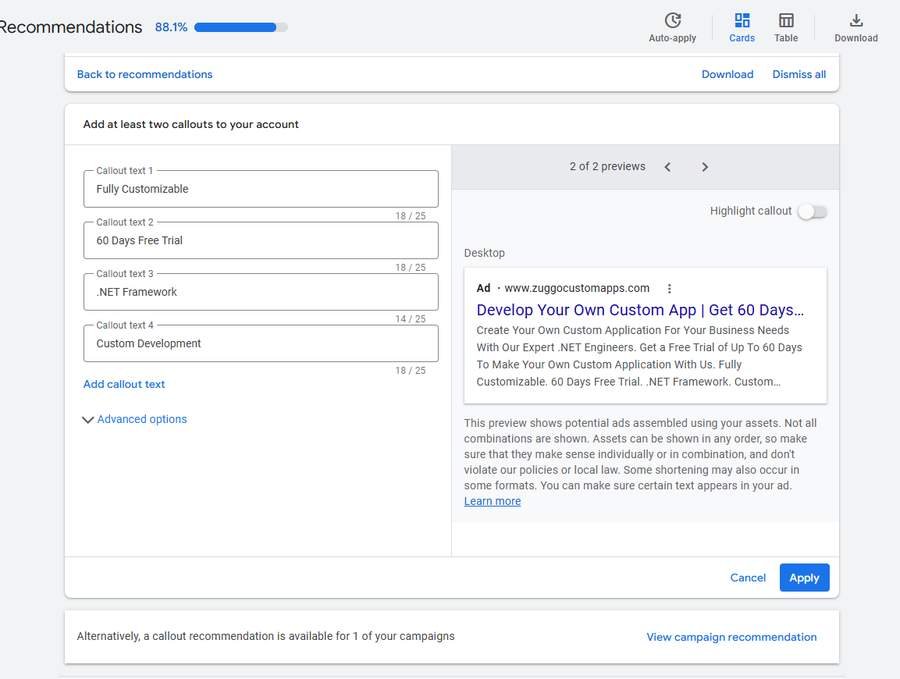 Google Ads 11 - Adding callouts to ads