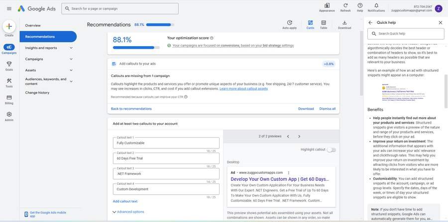 Google Ads 11 - Adding callouts
