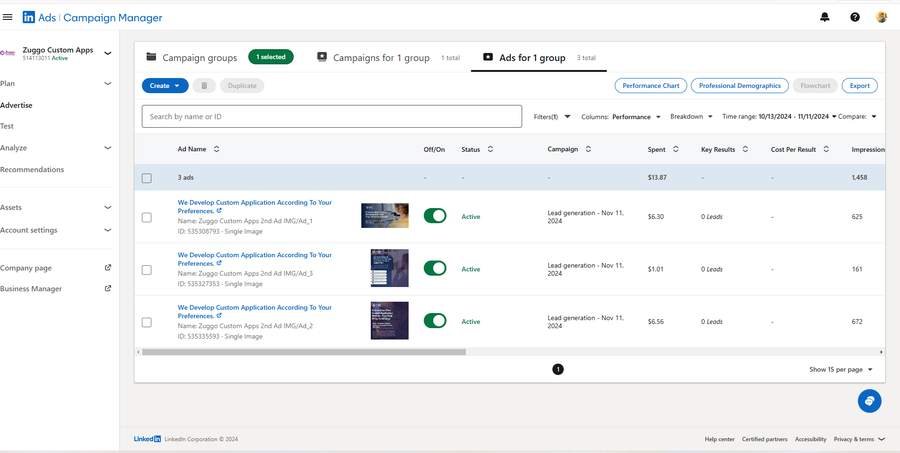 LinkedIn Ads — Campaign Setup